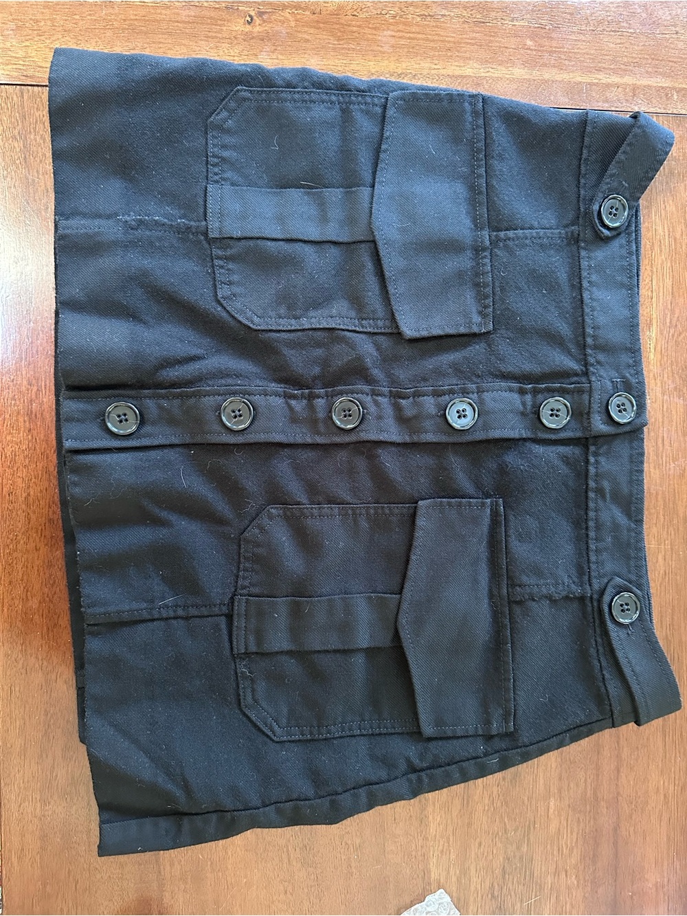 Banana Republic Black Mini Skirt with Front Buttons